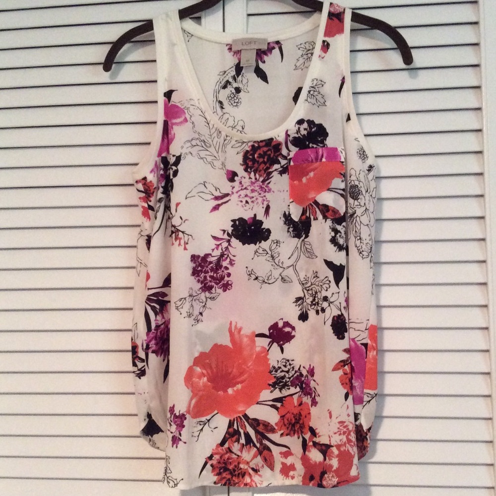 Loft Flower Sleeveless Tops Size SP